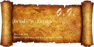 Orbán Izidor névjegykártya